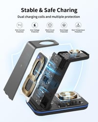 JoyGeek 3 az 1-ben vezeték nélküli töltőállomás Samsung Galaxy S26/S25/S24/S23 ZFlip Fold Watch Ultra Buds - black 8