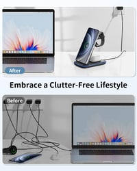 JoyGeek 3 az 1-ben vezeték nélküli töltőállomás Samsung Galaxy S26/S25/S24/S23 ZFlip Fold Watch Ultra Buds - black 2