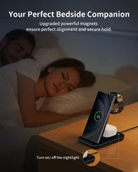JoyGeek 3 az 1-ben vezeték nélküli töltőállomás Samsung Galaxy S26/S25/S24/S23 ZFlip Fold Watch Ultra Buds - black 7