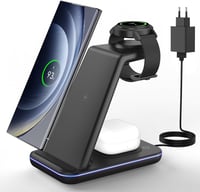 JoyGeek 3 az 1-ben vezeték nélküli töltőállomás Samsung Galaxy S26/S25/S24/S23 ZFlip Fold Watch Ultra Buds - black 1