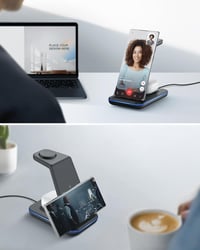 JoyGeek 3 az 1-ben vezeték nélküli töltőállomás Samsung Galaxy S26/S25/S24/S23 ZFlip Fold Watch Ultra Buds - black 3