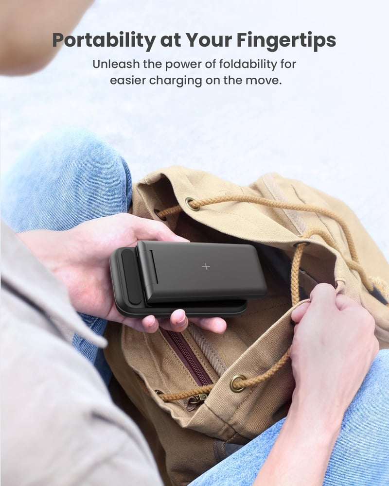 JoyGeek 3in1 összecsukható vezeték nélküli töltő iPhone/Apple Watch/AirPods