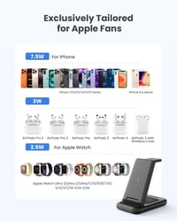 JoyGeek 3in1 összecsukható vezeték nélküli töltő iPhone/Apple Watch/AirPods 2