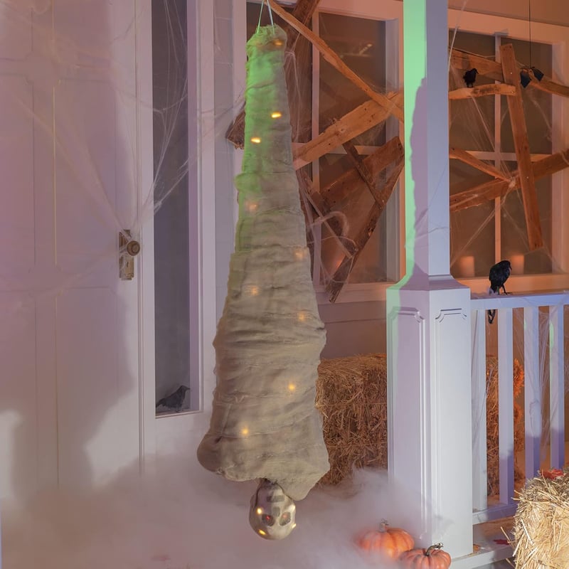 JOYIN 165 cm Halloween Függő Halott Dekoráció Teljes Test Világítással és LED Szemekkel