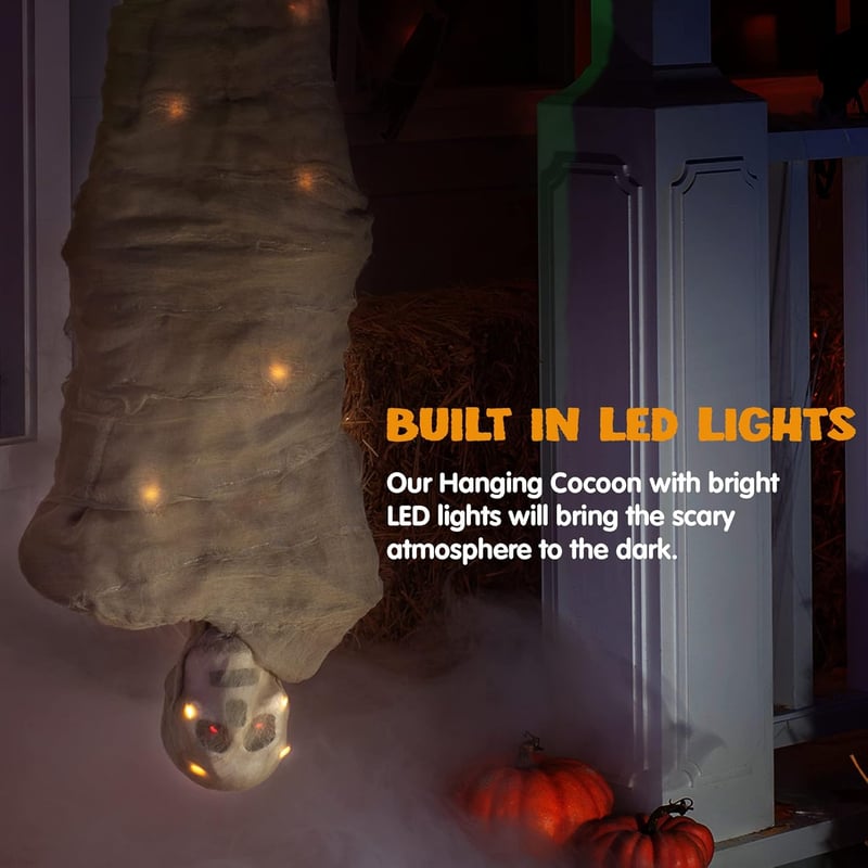 JOYIN 165 cm Halloween Függő Halott Dekoráció Teljes Test Világítással és LED Szemekkel