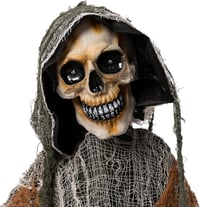 JOYIN 175 cm Halloween Animált Halálfejes Dekoráció Lánccal, Világító Szemű Csontváz Hangeffektekkel 2