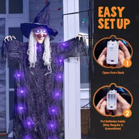 JOYIN 180cm Animált Beszélő Boszorkány Halloween Dekoráció Világító Szemmel és Hangaktivációval 8