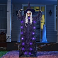 JOYIN 180cm Animált Beszélő Boszorkány Halloween Dekoráció Világító Szemmel és Hangaktivációval 6