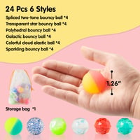 JOYIN Set 24 Mingi Săritoare din Cauciuc de 32 mm pentru Copii, Cadouri de Petrecere, Pachețele de Ziua de Naștere, Umplutură pentru Calendar de Advent, Cadou de Crăciun 3