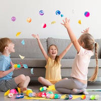 JOYIN Set 24 Mingi Săritoare din Cauciuc de 32 mm pentru Copii, Cadouri de Petrecere, Pachețele de Ziua de Naștere, Umplutură pentru Calendar de Advent, Cadou de Crăciun 5