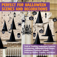 JOYIN 27 darabos Halloween függő dekoráció szett boszorkány kalappal, tök szellem pók díszítés 3