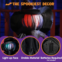JOYIN 3 darabos Halloween boszorkány kerti dekoráció hanghatással és világító fejjel 2