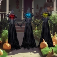JOYIN 3 darabos Halloween boszorkány kerti dekoráció hanghatással és világító fejjel 8