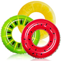 JOYIN set 3 colace gonflabile cu sclipici și model de fructe de vară, 82,5 cm, colac de înot pentru adulți pentru piscină, plajă, decor pentru petreceri în grădină 1