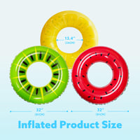 JOYIN set 3 colace gonflabile cu sclipici și model de fructe de vară, 82,5 cm, colac de înot pentru adulți pentru piscină, plajă, decor pentru petreceri în grădină 6