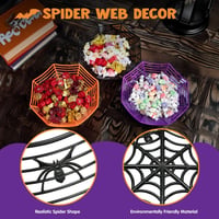 JOYIN 3 db Halloween Tök Műanyag Tál Pókháló Mintás Cukorka Tartó Szett 5