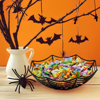JOYIN 3 db Halloween Tök Műanyag Tál Pókháló Mintás Cukorka Tartó Szett 7