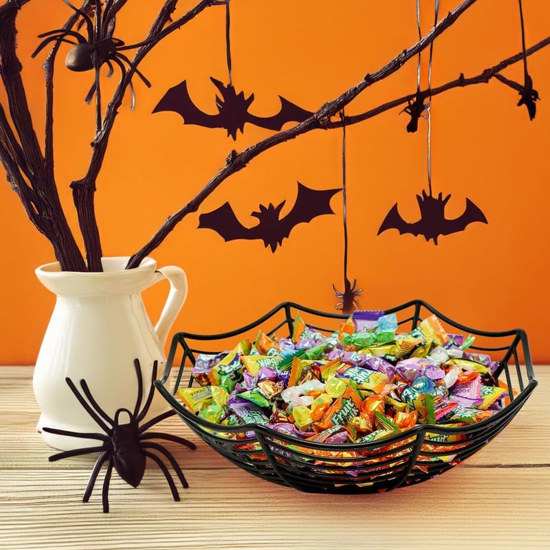 JOYIN 3 db Halloween Tök Műanyag Tál Pókháló Mintás Cukorka Tartó Szett