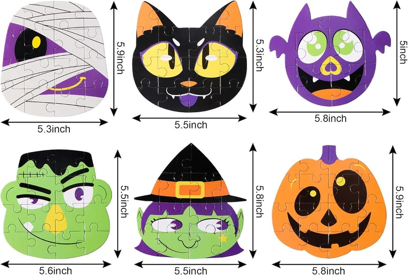 JOYIN 36 darabos Halloween puzzle szett vak dobozban 6 karakterrel gyerekeknek