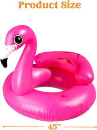 Colac Gonflabil JOYIN Flamingó 112 cm, Saltea de Piscină cu Suport de Băuturi, Jucărie pentru Petreceri de Vară la Apă 5