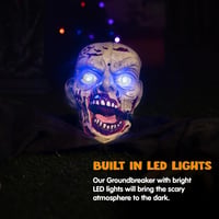 JOYIN Halloween Animált Zombi Kert Dekoráció Hangeffektussal és Villogó Szemekkel 2