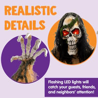 JOYIN Halloween Animált Zombi Kiemelkedő Dekoráció Hangeffektussal és LED Világítással 4