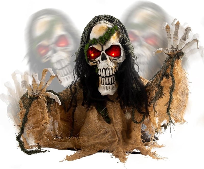 JOYIN Halloween Animált Zombi Kiemelkedő Dekoráció Hangeffektussal és LED Világítással