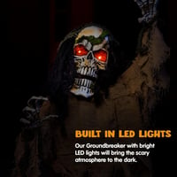 JOYIN Halloween Animált Zombi Kiemelkedő Dekoráció Hangeffektussal és LED Világítással 3