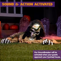 JOYIN Halloween Animált Zombi Kiemelkedő Dekoráció Hangeffektussal és LED Világítással 2