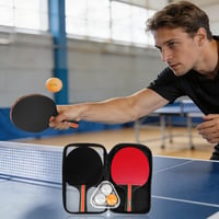 Sada na stolný tenis JOYJ s 2 páčkami a 3-hviezdičkovými loptičkami, s prenosným obalom, set na stolný tenis pre začiatočníkov aj profesionálov na vnútorné aj vonkajšie použitie 7