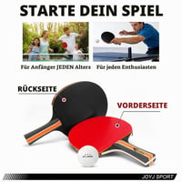 Sada na stolný tenis JOYJ s 2 páčkami a 3-hviezdičkovými loptičkami, s prenosným obalom, set na stolný tenis pre začiatočníkov aj profesionálov na vnútorné aj vonkajšie použitie 5