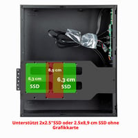 JOYJOM Micro ATX Mini PC skrinka - Stolová počítačová skriňa kompatibilná s MATX, DTX, ITX, kompaktná mATX skriňa 3