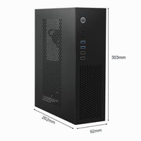 JOYJOM Micro ATX Mini PC skrinka - Stolová počítačová skriňa kompatibilná s MATX, DTX, ITX, kompaktná mATX skriňa 6