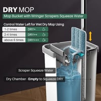 JOYMOOP Mop és vödör szett 5 mosható mikroszálas padlótörlő betéttel - 50" Mop + 5 Pads, White [Middle Bucket #13] 3