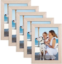 Joyshare 13x18 cm Tölgy MDF Képkeret Szett 5 db Akril Üveggel 1