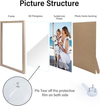 Joyshare 13x18 cm Tölgy MDF Képkeret Szett 5 db Akril Üveggel 3