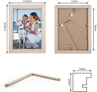 Joyshare 13x18 cm Tölgy MDF Képkeret Szett 5 db Akril Üveggel 2