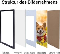 Joyshare A3 Fekete Képkeret MDF Fa Kerettel 27,9x42cm Akril Üveggel 3