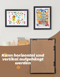 Joyshare Gyerekrajz képkeret A4 fa feketében, 24 x 33 x 3 cm, cserélhető betéttel, 2 darabos csomag 4