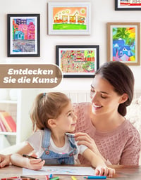 Joyshare Gyerekrajz képkeret A4 fa feketében, 24 x 33 x 3 cm, cserélhető betéttel, 2 darabos csomag 6