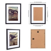 Joyshare Okvir za slike 30x40 cm - Crni Drveni Okvir s Akrilnim Staklom, Paspardom, Dvosmjernim Vješanjem, Siguran za Djecu, za Fotografije, Postere, O 2