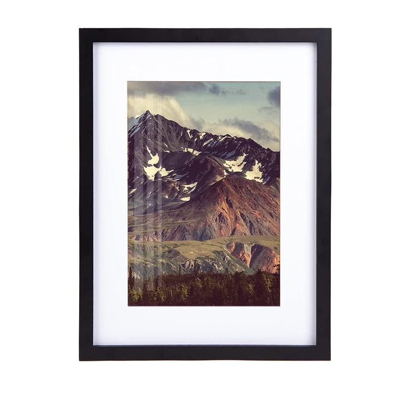 Joyshare Okvir za slike 30x40 cm - Crni Drveni Okvir s Akrilnim Staklom, Paspardom, Dvosmjernim Vješanjem, Siguran za Djecu, za Fotografije, Postere, O