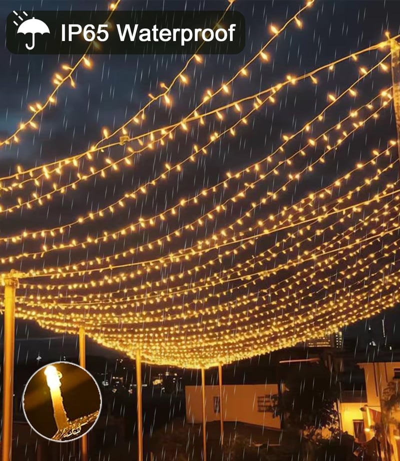 Joysing 600 LED-es függönylámpa 6m x 3m, 8 üzemmód, időzítő, vízálló karácsonyi dekoráció