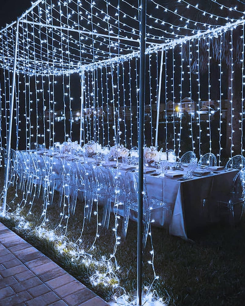 Joysing LED függönylámpa 600 LED, 6x3 m, 8 üzemmód - hideg fehér