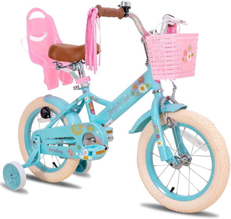 JOYSTAR Little Daisy 12/14/16 colos gyerekkerékpár lányoknak 2-7 év, támasztókerekekkel