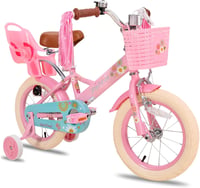 JOYSTAR Little Daisy 12/14/16 colos gyerekkerékpár lányoknak 2-7 év, támasztókerekekkel 1