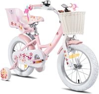 JOYSTAR Einhorn gyerekkerékpár 14"-os lányoknak, babakülönítménnyel és kosárral - rózsaszín 1