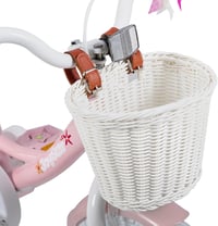 JOYSTAR Einhorn gyerekkerékpár 14"-os lányoknak, babakülönítménnyel és kosárral - rózsaszín 4