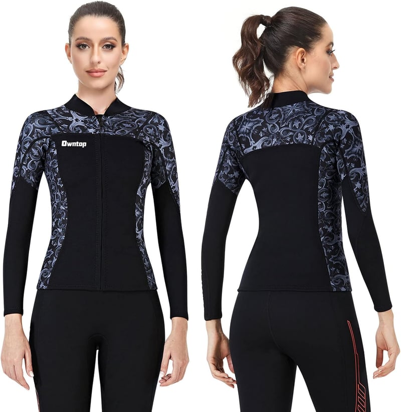 Joysummer 3 mm Neoprene Unisex Búvárfelső - Hosszú Ujjú Neoprén Dzseki Búvárkodáshoz, Szörfözéshez, Snorkelezéshez, UPF 50+ UV Védelemmel, X