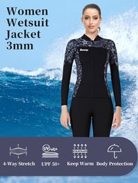 Joysummer 3 mm Neoprene Unisex Búvárfelső - Hosszú Ujjú Neoprén Dzseki Búvárkodáshoz, Szörfözéshez, Snorkelezéshez, UPF 50+ UV Védelemmel, X 3